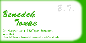 benedek tompe business card
